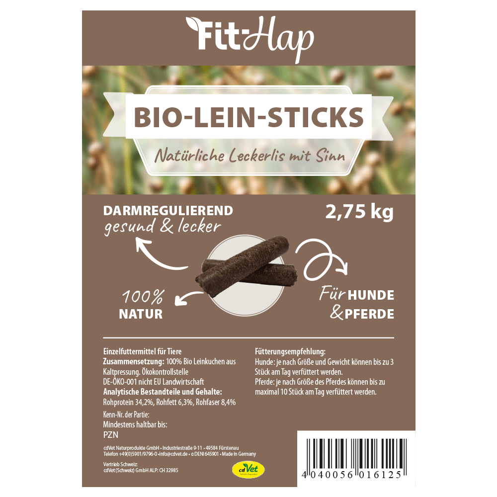 Fit-Hap Organic Linseed Expeller Sticks 2.75 kg