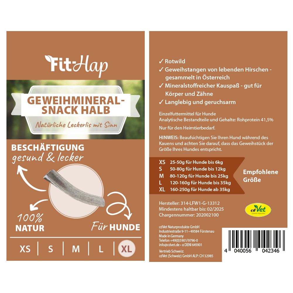 Fit-Hap Antler Mineral Snack, half XL (160-250 g)